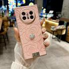 For Huawei Mate X3 3D Camellia Plaid Fabric Phone Case(White) - 2