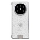 For Huawei Mate X6 3D Camellia Plaid Fabric Phone Case(White) - 1