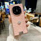 For Huawei Mate X5 3D Camellia Plaid Fabric Phone Case(Pink) - 2