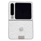For Huawei Pura X 3D Camellia Plaid Fabric Phone Case(White) - 1