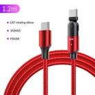 FXCTL-WY09 60W 3A USB-C / Type-C to Type-C 180 Degree Rotating Elbow Fast Charging Cable, Length:1.2m(Red) - 2