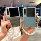 For Huawei Pura X TPU Side Buckle Glitter Portable Style Phone Case(Stripe White) - 3