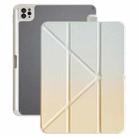 For iPad Air 11 2025 / 2024 Rainbow Gradient Y-Fold Holder Leather Tablet Case(Gradient Yellow) - 1