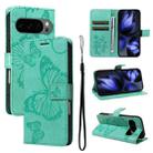 For Google Pixel 10 Global 3D Butterfly Embossed Pattern Flip Leather Phone Case(Green) - 1