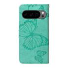 For Google Pixel 10 Global 3D Butterfly Embossed Pattern Flip Leather Phone Case(Green) - 3