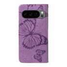 For Google Pixel 10 Global 3D Butterfly Embossed Pattern Flip Leather Phone Case(Purple) - 3
