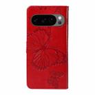 For Google Pixel 10 Global 3D Butterfly Embossed Pattern Flip Leather Phone Case(Red) - 3