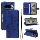For Google Pixel 10 Pro XL Global 3D Butterfly Embossed Pattern Flip Leather Phone Case(Blue) - 1