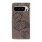For Google Pixel 10 Pro XL Global 3D Butterfly Embossed Pattern Flip Leather Phone Case(Grey) - 3