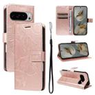 For Google Pixel 10 Pro XL Global 3D Butterfly Embossed Pattern Flip Leather Phone Case(Rose Gold) - 1