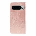 For Google Pixel 10 Pro XL Global 3D Butterfly Embossed Pattern Flip Leather Phone Case(Rose Gold) - 3