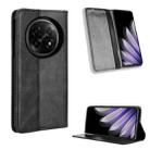 For OPPO Find N5 Magnetic Buckle Retro Texture Leather Phone Case(Black) - 1