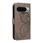 For Google Pixel 10 Pro XL 5G Global Swallowtail Butterfly Embossed Leather Phone Case(Grey) - 3