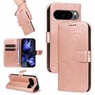 For Google Pixel 10 5G / 10 Pro 5G Global Swallowtail Butterfly Embossed Leather Phone Case(Rose Gold) - 1