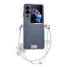 For ZTE nubia Flip2 TPU Side Buckle Bead Bracelet Portable Phone Case(Transparent) - 1