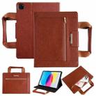 For iPad Air 11 2025 / 2024 Zipper Handle Retro Smart Leather Tablet Case(Brown) - 1