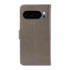 For Google Pixel 10 / 10 Pro Global Cat and Bee Embossed Flip Leather Phone Case(Grey) - 3