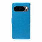 For Google Pixel 10 / 10 Pro Global Cat and Bee Embossed Flip Leather Phone Case(Blue) - 3