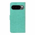 For Google Pixel 10 / 10 Pro Global Cat and Bee Embossed Flip Leather Phone Case(Green) - 3