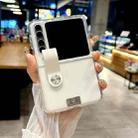 For Huawei Pura X Nameplate TPU Portable Phone Case with Wristband(White) - 2