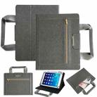 7-8 inch Zipper Handle Retro Leather Tablet Case(Grey) - 1