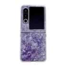For ZTE nubia Flip2 Pearlescent Shell Texture Phone Case(Purple) - 1