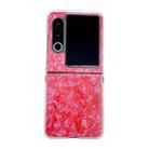 For ZTE nubia Flip2 Pearlescent Shell Texture Phone Case(Red) - 1