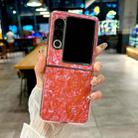 For ZTE nubia Flip2 Pearlescent Shell Texture Phone Case(Red) - 2
