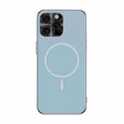 For iPhone 16 Pro Metal Mens Acrylic PC Thin Circle MagSafe Phone Case(Sierra Blue) - 1