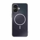 For iPhone 16 Metal Mens Acrylic PC Thin Circle MagSafe Phone Case(Black) - 1