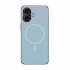 For iPhone 16 Metal Mens Acrylic PC Thin Circle MagSafe Phone Case(Sierra Blue) - 1