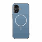 For iPhone 16 Metal Mens Acrylic PC Thin Circle MagSafe Phone Case(Navy Blue) - 1