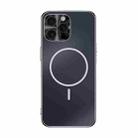 For iPhone 15 Pro Metal Mens Acrylic PC Thin Circle MagSafe Phone Case(Black) - 1