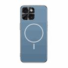 For iPhone 15 Metal Mens Acrylic PC Thin Circle MagSafe Phone Case(Navy Blue) - 1