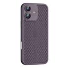 For iPhone 16 Cooling Skin Feel PC Phone Case with Lens Film(Purple) - 1