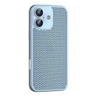 For iPhone 16 Cooling Skin Feel PC Phone Case with Lens Film(Sierra Blue) - 1
