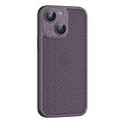 For iPhone 15 Plus Cooling Skin Feel PC Phone Case with Lens Film(Purple) - 1