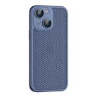 For iPhone 14 Plus Cooling Skin Feel PC Phone Case with Lens Film(Navy Blue) - 1