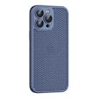 For iPhone 14 Pro Cooling Skin Feel PC Phone Case with Lens Film(Navy Blue) - 1