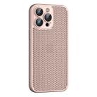 For iPhone 12 Pro Cooling Skin Feel PC Phone Case with Lens Film(Pink) - 1