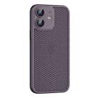 For iPhone 12 Cooling Skin Feel PC Phone Case with Lens Film(Purple) - 1