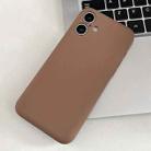 For iPhone 16 Fine Hole Insert Card Slot TPU Phone Case(Brown) - 1