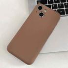 For iPhone 13 Fine Hole Insert Card Slot TPU Phone Case(Brown) - 1
