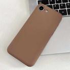 For iPhone 16e Fine Hole Insert Card Slot TPU Phone Case(Brown) - 1