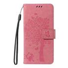 For Google Pixel 10 5G / 10 Pro 5G Global Tree & Cat Embossed Pattern Flip Leather Phone Case(Pink) - 2