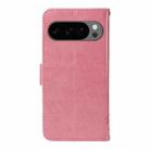 For Google Pixel 10 5G / 10 Pro 5G Global Tree & Cat Embossed Pattern Flip Leather Phone Case(Pink) - 3