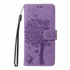 For Google Pixel 10 5G / 10 Pro 5G Global Tree & Cat Embossed Pattern Flip Leather Phone Case(Light Purple) - 2