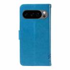 For Google Pixel 10 5G / 10 Pro 5G Global Tree & Cat Embossed Pattern Flip Leather Phone Case(Blue) - 3