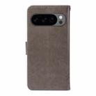 For Google Pixel 10 5G / 10 Pro 5G Global Tree & Cat Embossed Pattern Flip Leather Phone Case(Grey) - 3