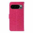 For Google Pixel 10 5G / 10 Pro 5G Global Tree & Cat Embossed Pattern Flip Leather Phone Case(Rose Red) - 3